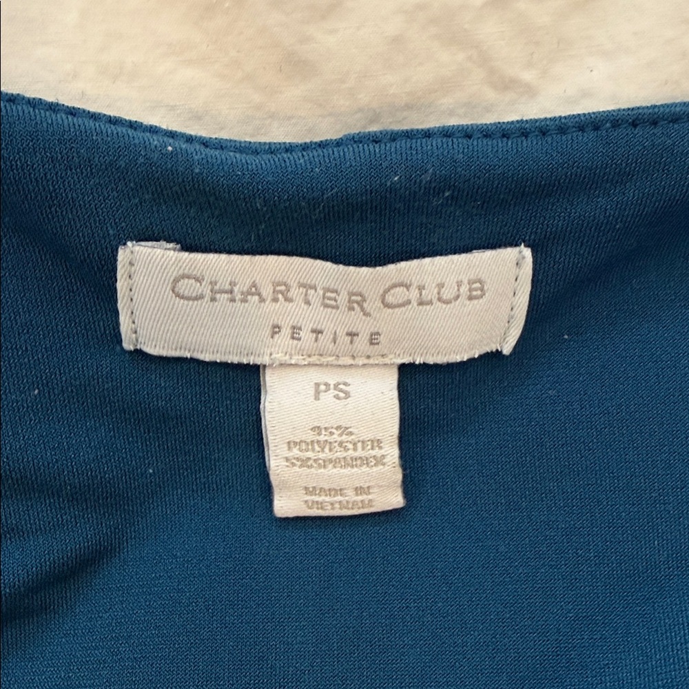 Charter Club Blue Faux Wrap Dress/ Petite Small - Picture 7 of 14